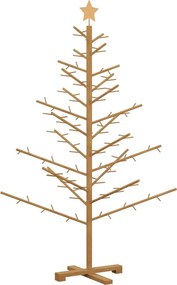 vidaXL Fából készült Karácsonyfa állvánnyal Barna 150 cm Tömör fenyőfa