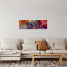 Kép - Absztrakt tinta művészet (órával) (90x30 cm)