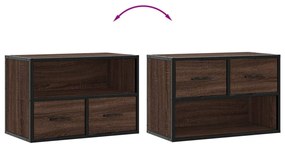 barna tölgy színű szerelt fa és fém TV-szekrény 60x31x39,5 cm