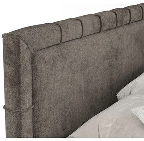 Sötétszürke ágyneműtartós boxspring ágy 180x200 cm Voyage – Maison de Rêve