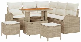 Kerti Kanapé Szett párnával 8 pcs Beige, Krém 90 x 55 x 71 cm