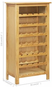 tömör tölgyfa borszekrény 56 x 32 x 110 cm