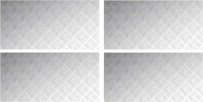 vidaXL Lépcsőfok Négyszögletes 4 pcs Ezüst 100 x 50 cm Alumínium