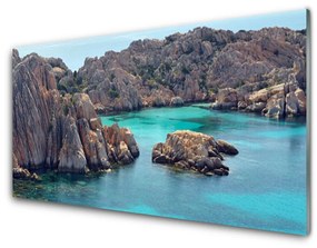 Fali üvegkép Gulf Rocks Sea Landscape 125x50 cm