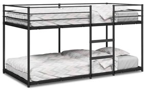 fekete acél emeletes ágy matrac nélkül 100 x 200 cm