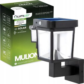 Kültéri fali lámpa Napelemes Led kerti homlokzati lámpa IP44 Mozgásérzékelő