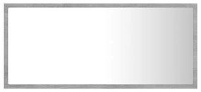 Betonszürke akril LED-es fürdőszobatükör 90x8,5x37 cm