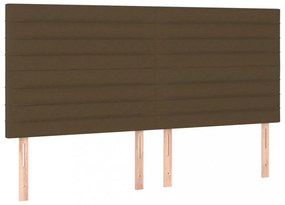 sötétbarna szövet LED-es fejtámla 200x5x118/128 cm