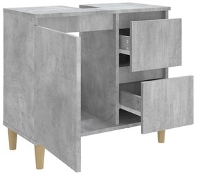 betonszürke szerelt fa fürdőszobaszekrény 65 x 33 x 60 cm