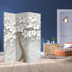 Paraván - Fehér fa virágokkal (126x170 cm)