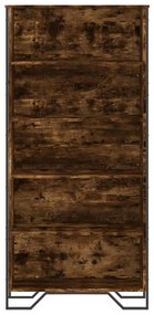 füstös tölgy színű szerelt fa könyvszekrény 80 x 31 x 169 cm
