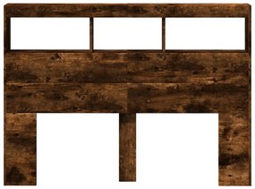 füstös tölgy színű áthidalószekrény LED-ekkel 140x17x102 cm