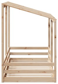 tömör fenyőfa gyerekágy tetővel 80 x 200 cm