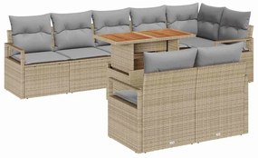 Kerti Kanapé Szett 9 pcs Barna és szürke 100 x 55 x 73 cm