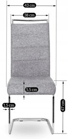 Szánkótalpas Étkezőszék Szürke Színben. LOCA 2