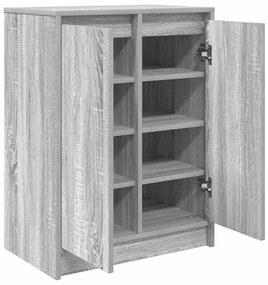 szürke sonoma színű szerelt fa cipősszekrény 57x34x76 cm