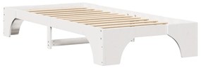 Ágykeret Fehér Tömör fenyőfa 80 x 200 cm Minimalista Ágykeret