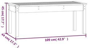 fehér tömör fenyőfa kerti pad 109x44x45 cm
