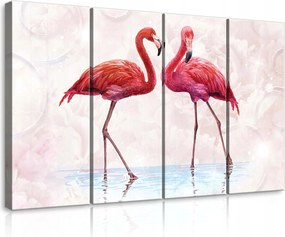 Vászonkép 120x80 Rózsaszín flamingók flamingó pár modern finom nyugalom