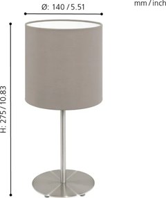 Eglo 54745 - Asztali lámpa ANADIA 1xE14/40W/230V taupe/matt króm