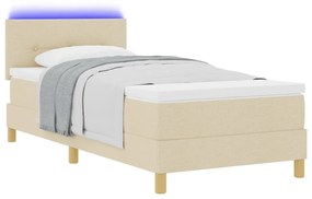 Box Spring Ágy Matraccal &amp; LED Krém 80x200 cm Szövet
