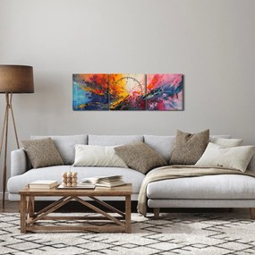 Kép - Színes absztrakció (órával) (90x30 cm)