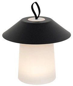 Asztali lámpa fekete, beépített LED-del, 3 fokozatú fényerő-szabályozóval, újratölthető - Ivan
