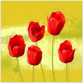 Poszterek 30x30 Pipacsok mézes háttérrel