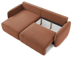 Téglavörös kinyitható-tárolóhelyes sarokkanapé (bal oldali) Kalena – Makamii