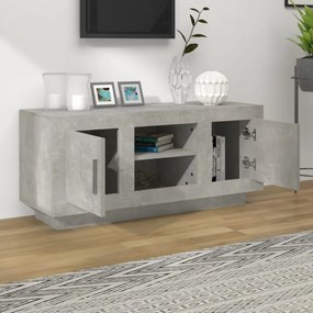 betonszürke szerelt fa TV-szekrény 102x35x45 cm