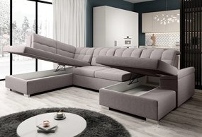 Kinyitható ülőgarnitúra, szürkésbézs Taupe, balos, OREO U