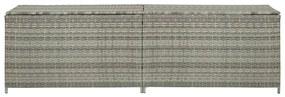 vidaXL szürke polyrattan kerti tárolóláda 200 x 50 x 60 cm