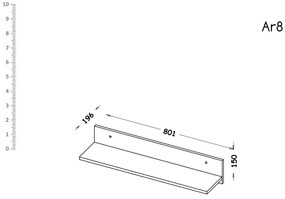 Polc typ AR8 Alishia (fehér matt + wotan tölgy). 1040731