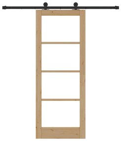 Csúszóajtó ORKDAL Barna 78 x 202 cm Fa és fém