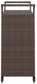 barna polyrattan bárkocsi fiókkal 100 x 45 x 97 cm
