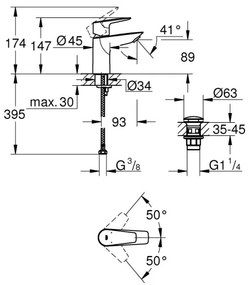 GROHE 23898001 - START EDGE mosdócsaptelep, fényes króm