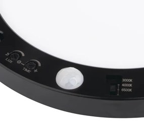 Kanlux 24605 - ERGA LED 17W 230V 2v1 szenzoros lámpa fekete, 3000-6500K