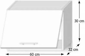 Felsőszekrény egy ajtóval, tölgy sonoma, LINE G60