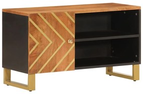 barna és barna tömör mangófa TV-szekrény 80x31,5x46 cm
