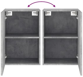 betonszürke szerelt fa fali TV-szekrény 40,5 x 30 x 60 cm