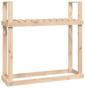 tömör fenyőfa tűzifatartó állvány 110x35x108,5 cm