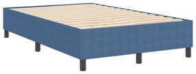Boxspring Ágy Kék 120x200 cm Bordás Szövet