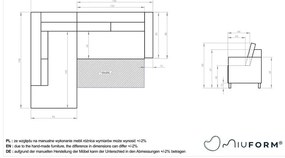 Stylish Stan L türkiz kinyitható bársony sarokkanapé, bal oldali - Miuform