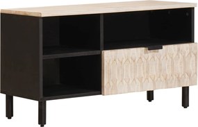 vidaXL TV szekrény Fehér mosott felület 80 x 33 x 46 cm Tömör Mangófát