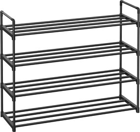 TORINO cipőtartó állvány, 4 polcos, 30x92x74cm, fekete SongmicsHome