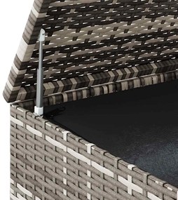 szürke polyrattan kerti párnatartó doboz 291 x 100,5 x 104 cm