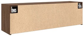 barna tölgyszínű szerelt fa fali fürdőszobaszekrény 100x25x30cm