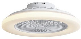 Mennyezeti ventilátor fehér 48,5 cm LED-del, Kelvinben dimmelhető, távirányítóval - Clemo