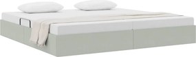 vidaXL Tárolós Ágy fejtámlával Világosszürke 200 x 200 cm Bársony