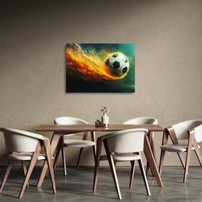 Üveg kép - Focilabda repülés közben (70x50 cm)